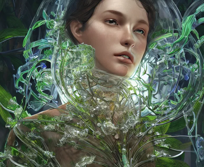 Prompt: transparent clear see - through image of twisting robots, lush botany, floral environment, ultra realistic, concept art, minimalism, photorealistic, octane render, 8 k, unreal engine. art by gustave dore and nori inoguchi and sam kaplan and zachary goulko and christopher marley and artgerm and alphonse mucha