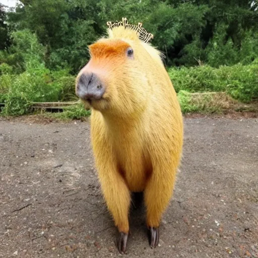 Prompt: capybara dressed as a king