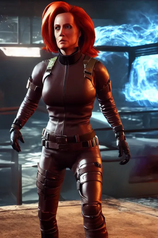 Image similar to Dana Scully in Mortal Kombat 11, ps5 cinematic screen capture, 4k