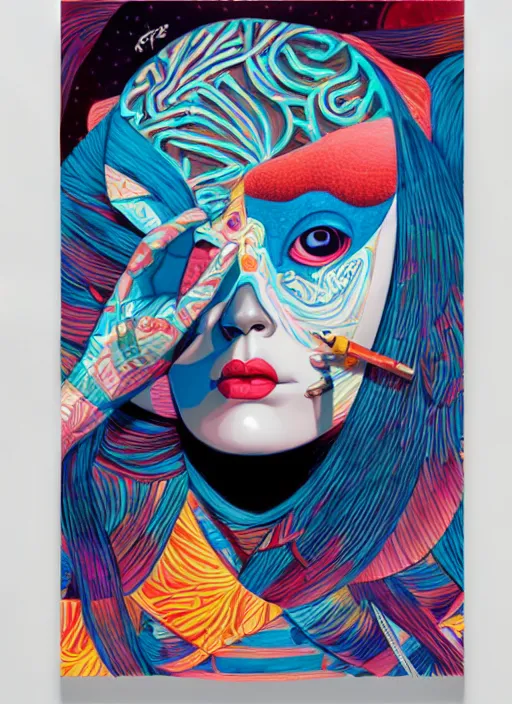 Prompt: a brain painted like a picasso, tristan eaton, victo ngai, artgerm, rhads, ross draws