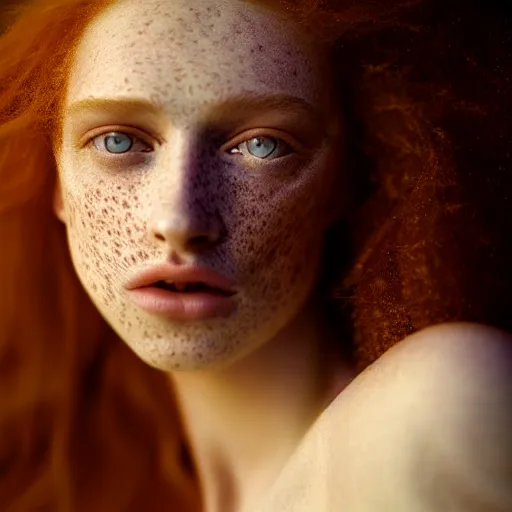 Prompt: photographic portrait of a stunningly beautiful renaissance female in soft dreamy light at sunset, freckles, extremely long flowing hair, contemporary fashion shoot, by edward robert hughes, annie leibovitz and steve mccurry, david lazar, jimmy nelsson, breathtaking, 8 k resolution, extremely detailed, beautiful, establishing shot, artistic, hyperrealistic, beautiful face, octane render