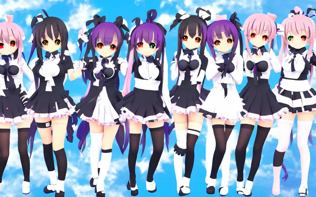 Image similar to Anime VTuber Full Body Model, Live2D Virtual YouTuber Model, 16K, Hololive, White Background, Cover corp, Anime VTuber Sheet