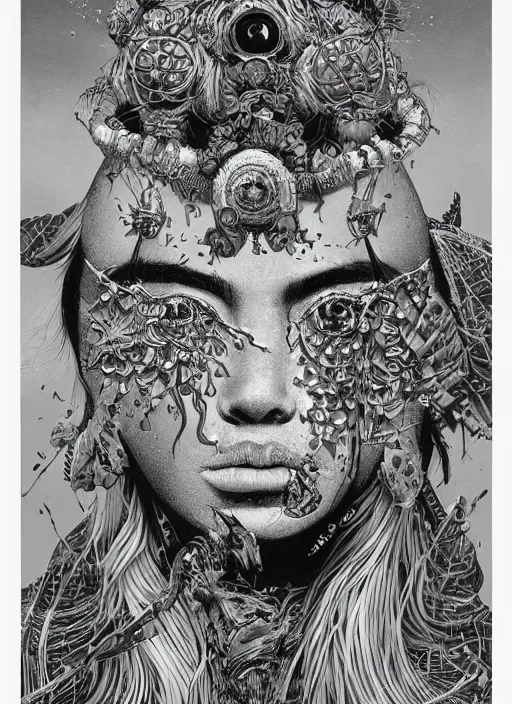 Image similar to Shaman goddess painting by Dan Hillier, trending on artstation, artstationHD, artstationHQ, 4k, 8k