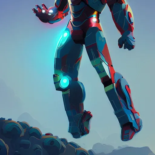 Prompt: ironman suit global illumination ray tracing hdr fanart arstation concept art, matte, by anton fadeev by beeple and thomas kinkade, 4 k, trending on artstation