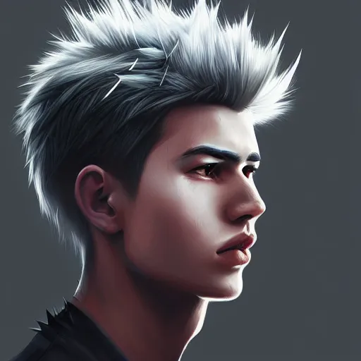 Image similar to boy with spikey hair and thunder powers in rossdraws art, with thunderstorms, 8 k, dark colors, detailed face, details, sharp smooth, aykut aydogdu