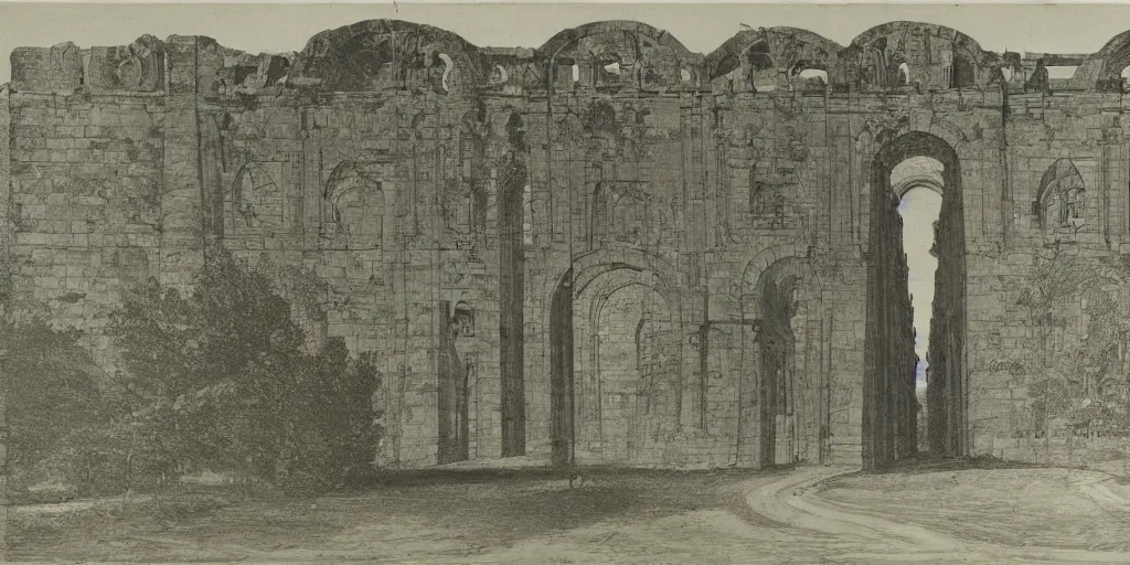 Image similar to 2 d projection of the aqueduct front view