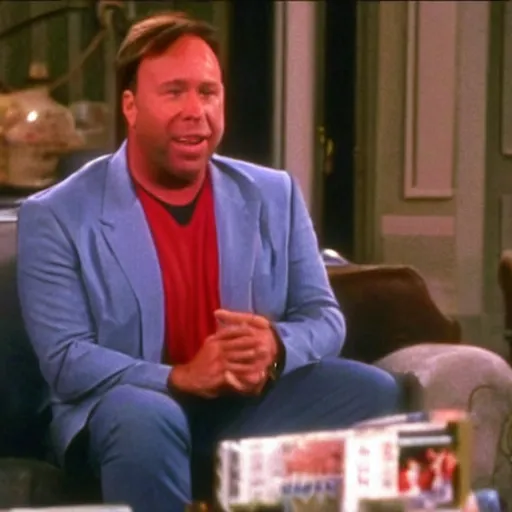 Prompt: alex jones guest starring in full house, 1 9 9 3 tv capture