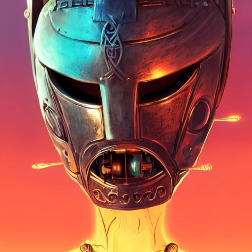 Image similar to cyberpunk viking helmet mask warrior goddess robot ninja fantasy, art gta 5 cover, official fanart behance hd artstation by jesper ejsing, by rhads, makoto shinkai and lois van baarle, ilya kuvshinov, ossdraws