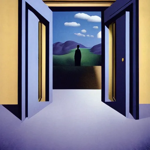 Image similar to doorway into madness by magritte