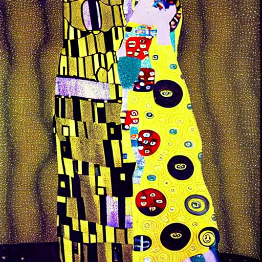 Image similar to discoball in style of gustav klimt