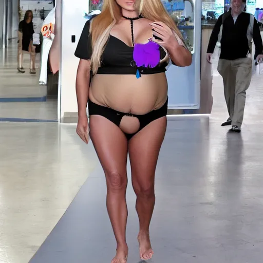 Prompt: morbidly obese paris hilton as a wallmart greater