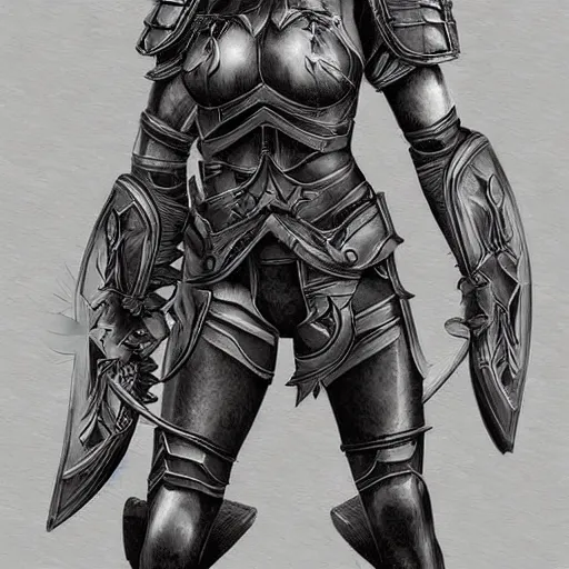 Prompt: digital art of female warrior, fit body muscular body in bikini armor highly detailed