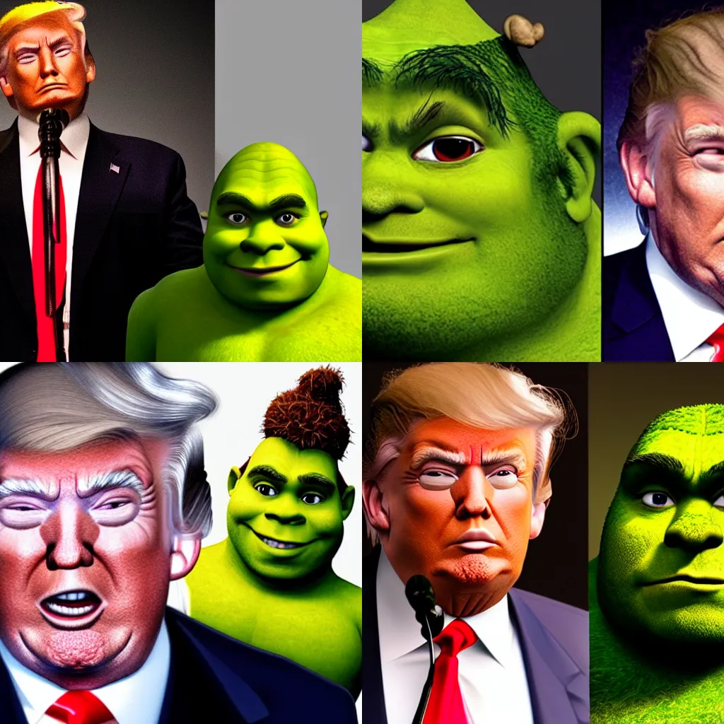 Prompt: Donald Trump as Shrek