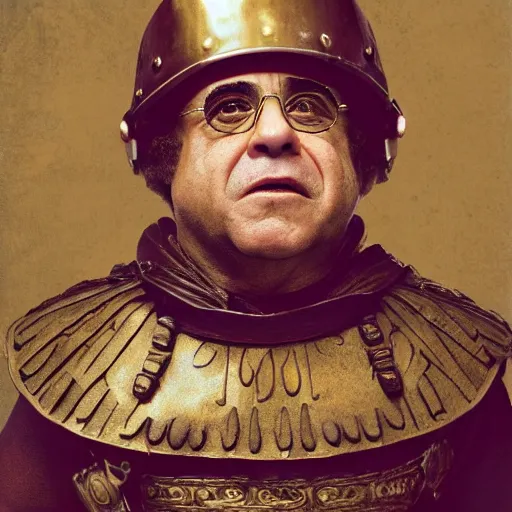 Image similar to portrait of Danny DeVito as a Roman centurion