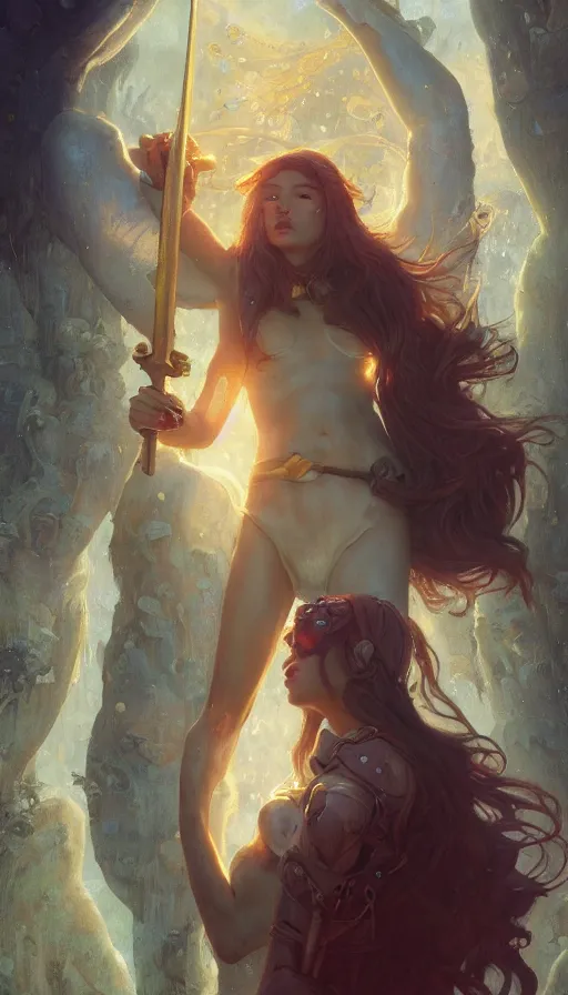 Image similar to epic masterpiece adventure time, hyperrealistic, octane render, cinematic, night, moon, beautiful face and flawless skin, perfect hands, 5 fingers, by Edgar Maxence and Ross Tran and Michael Whelan, Lorenzo Sperlonga Legends of Runeterra