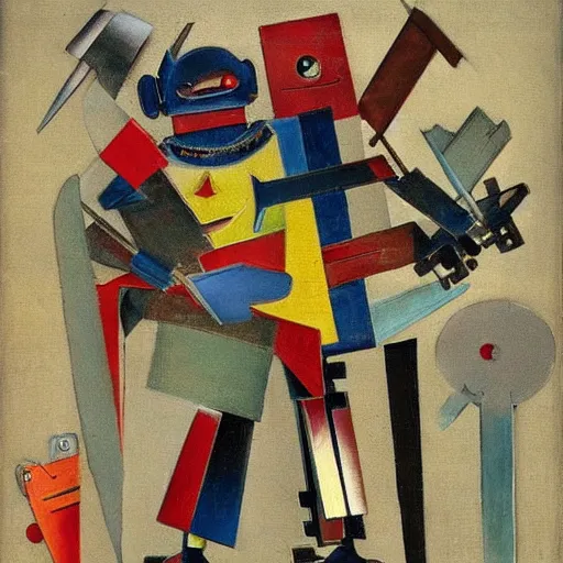 Image similar to warrior robots by Kurt Schwitters