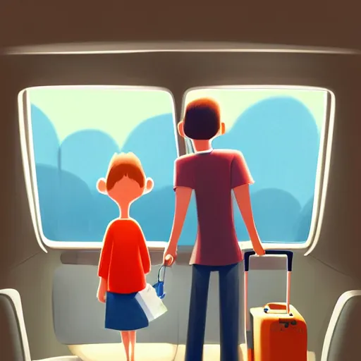 Prompt: goro fujita ilustration parents couple packing suitcases in the car, painting by goro fujita, sharp focus, highly detailed, artstation