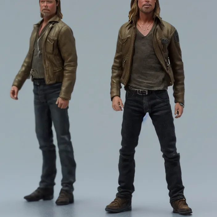 Prompt: a detailed figure of brad pitt, first 4 figures, detailed product photo