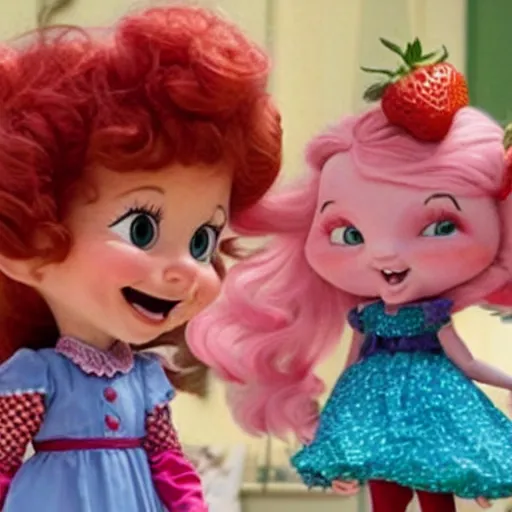 Prompt: A movie adaptation of Strawberry Shortcake with Anne Hathaway