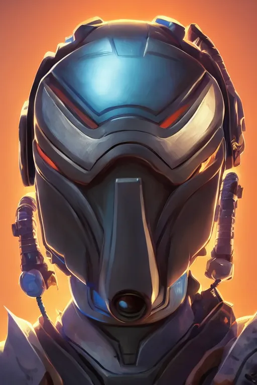 Image similar to epic mask helmet robot ninja portrait stylized as fornite style game design fanart by concept artist gervasio canda, behance hd by jesper ejsing, by rhads, makoto shinkai and lois van baarle, ilya kuvshinov, rossdraws global illumination radiating a glowing aura global illumination ray tracing hdr render in unreal engine 5