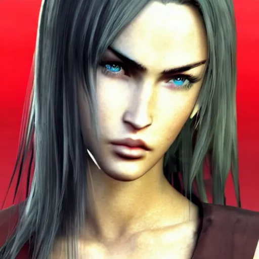 Image similar to megan fox as tiffa in the style of final fantasy 7