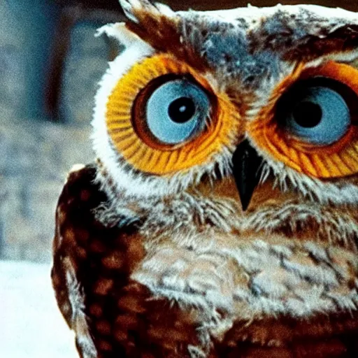 Image similar to Still of the Duolingo owl in The Shining (1980)