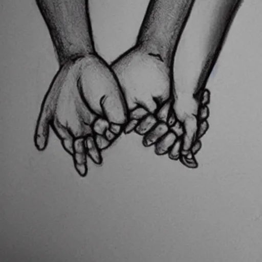 Image similar to love hold hand drawing ; anatomically correct hands, perfect accurate coherence