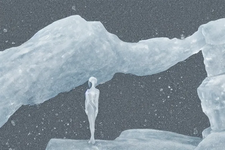 Prompt: a labrithm made of ice with a lone girl waking on it. sharp focus. highly detailed. digital art. drawing. pretty