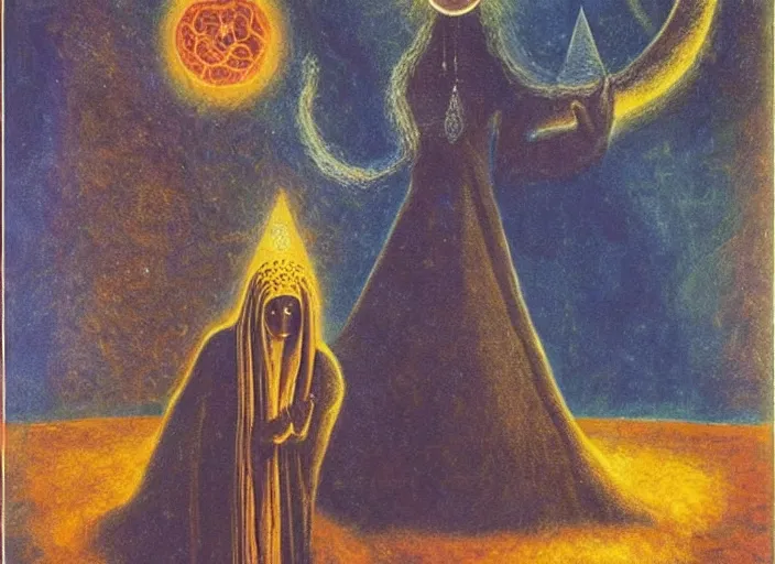 Prompt: a shaman woman spirit holding up the cosmic!! universe, by remedios varo, reflection, symbolist, occult, magic colors, dramatic lighting, smooth, sharp focus, extremely detailed, aesthetically pleasing composition
