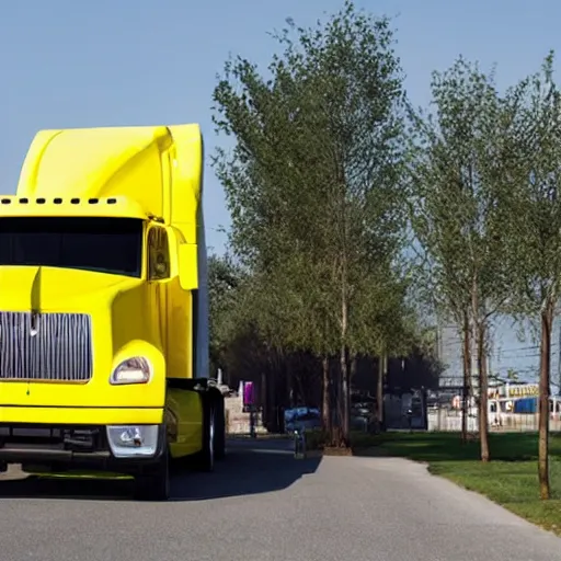 Image similar to a truck shaped like a lemon