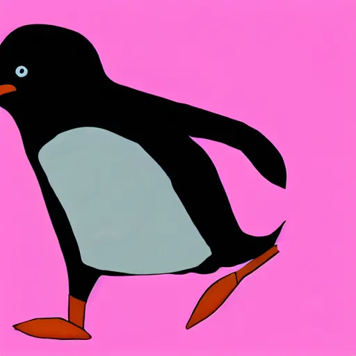 Prompt: drawing of a penguin in a pink dress, digital art, high quality, 8 k quality