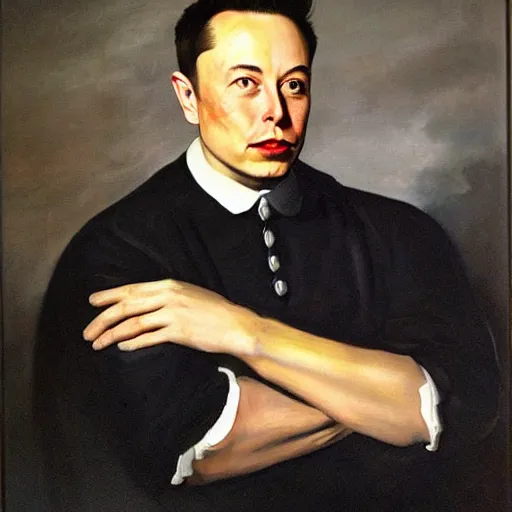 Prompt: elon musk painting of by diego velazquez
