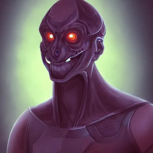 Image similar to exophilia, handsome, man, gray alien race, artstation