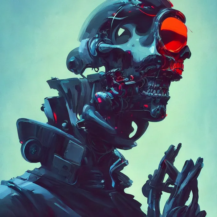 Image similar to a beautiful painting of a cyberpunk skull by sergey kolesov and james jean and pascal blanche and reza afshar. in style of colorful comic noir illustration, symmetry, sci fi, hyper detailed. octane render. trending on artstation