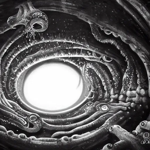 Prompt: a gigantic lovecraftian cyclope emerging from under the ocean, old 3 5 mm ilford black and white, photorealistic, anamorphic lens, highly detailed, high definition, hyperrealistic