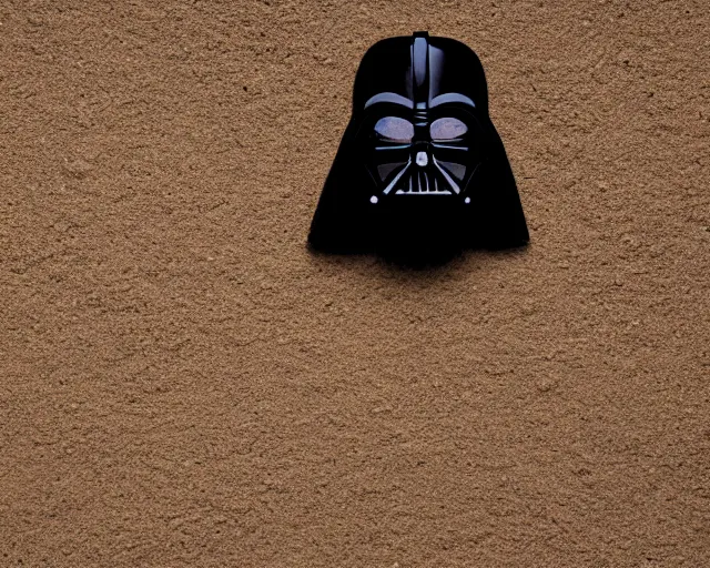 Image similar to 8 5 mm food photography of darth vader made of sand near a garden with dof and bokeh and flowers o