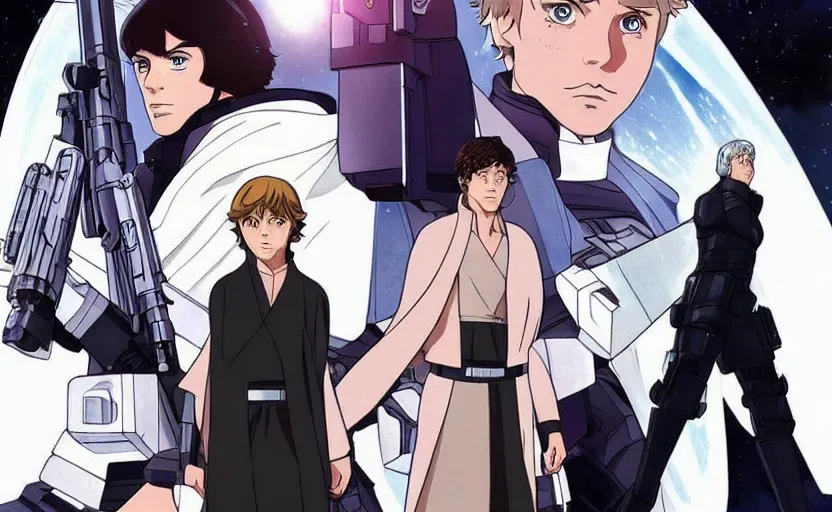 Image similar to luke skywalker in ghost in the shell adult anime style