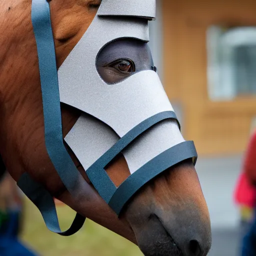 Image similar to man wearing horse head mask