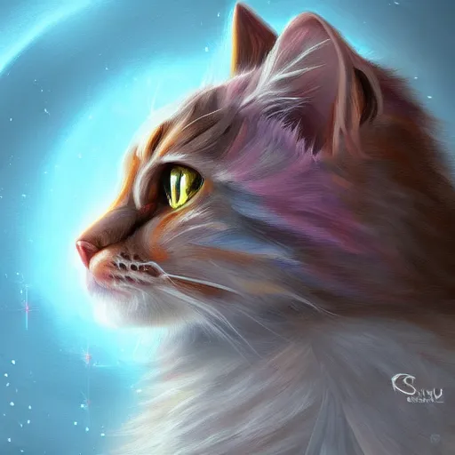 Image similar to a fusion of a crystal and a cat, oil painting, ultradetailed, artstation, ultradetailed, digital painting, ultradetailed