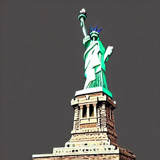 Image similar to Detailed 3d render of the Statue of Liberty