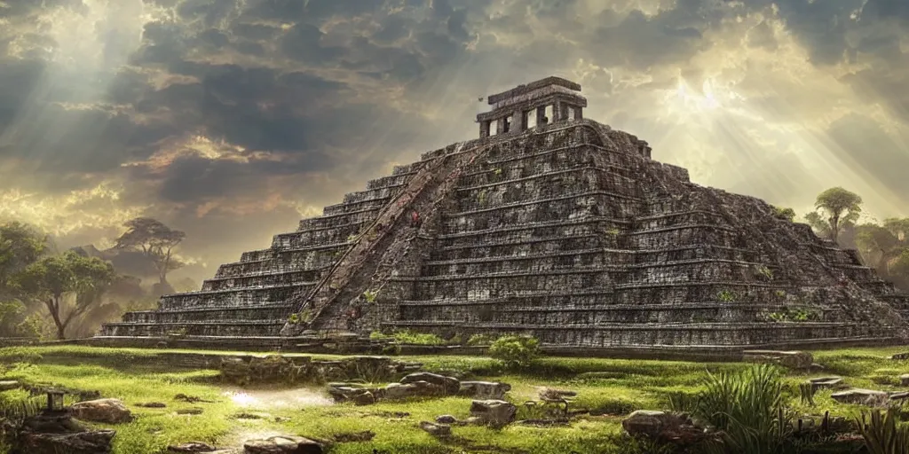 tenochtitlan, painting by thomas cole, unreal engine, | Stable ...