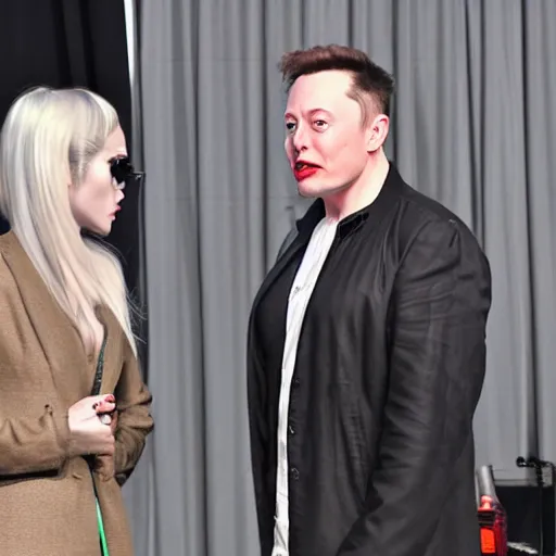 Image similar to elon musk arguing with grimes