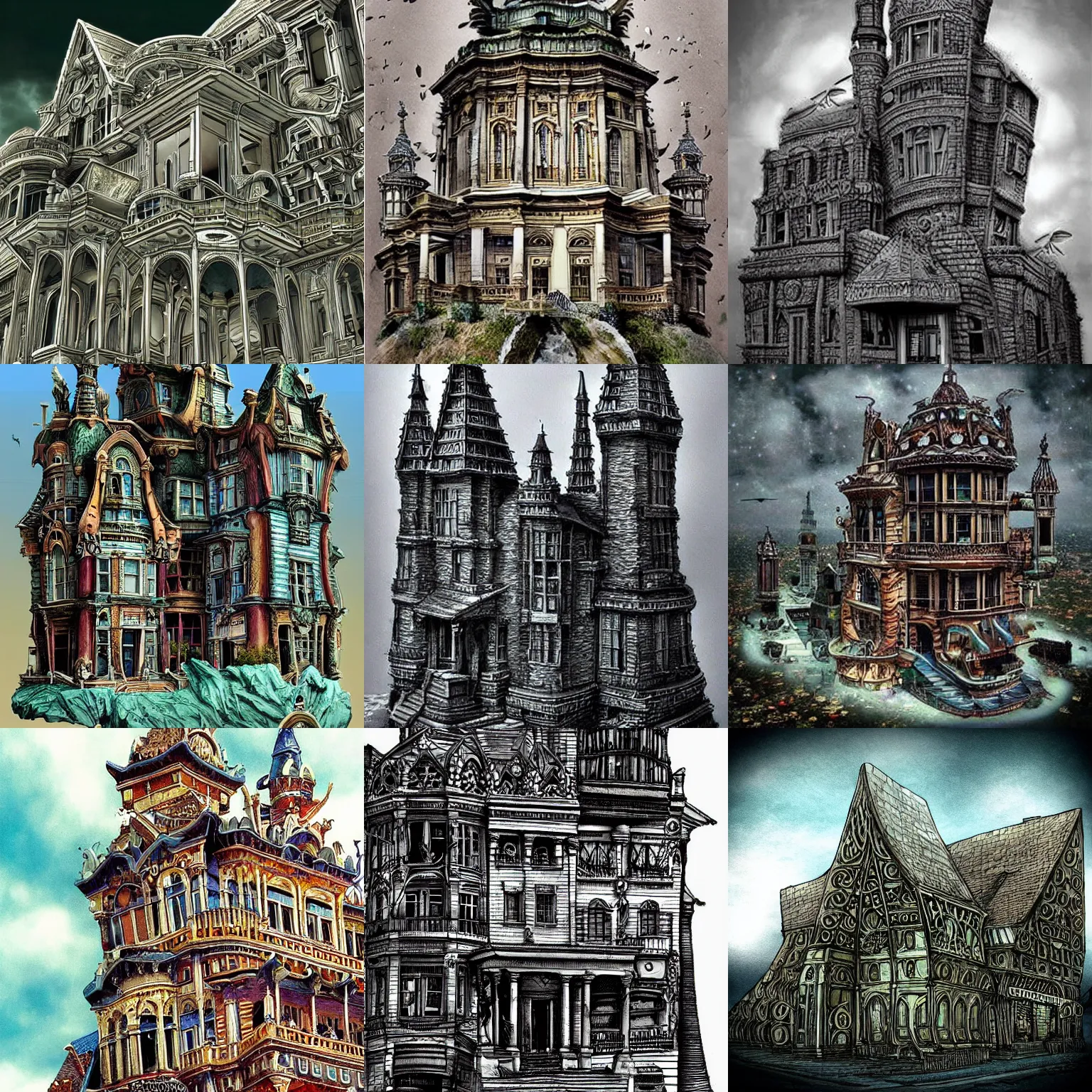 Prompt: the strange dream i had last night, dreaming, strange, nonsensical buildings, highly detailed, vivid