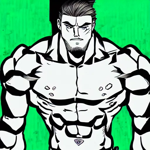 AIGC - Manly young Hulk gigachad, A Hulked big human guy, - Hayo AI tools