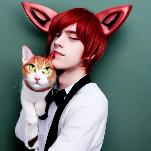 Prompt: A pretty catboy in his twenties with cat ears