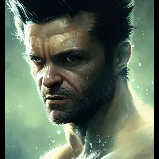 Image similar to portrait of X-Force Wolverine, amazing splashscreen artwork, splash art, head slightly tilted, natural light, elegant, intricate, fantasy, atmospheric lighting, cinematic, matte painting, by Greg rutkowski