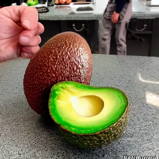 Image similar to chuck norris inside an avocado, chuckvocado