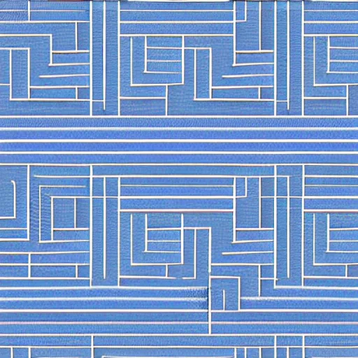 Prompt: textile geometric pattern blue squares white stripes, high quality tiles, clean, artstation