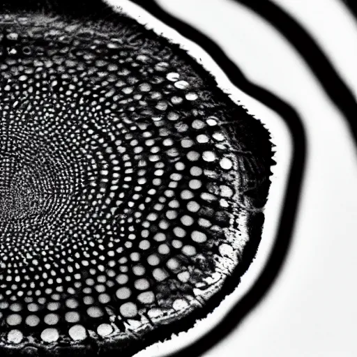 Prompt: zoomed in lilypad, award winning black and white photography