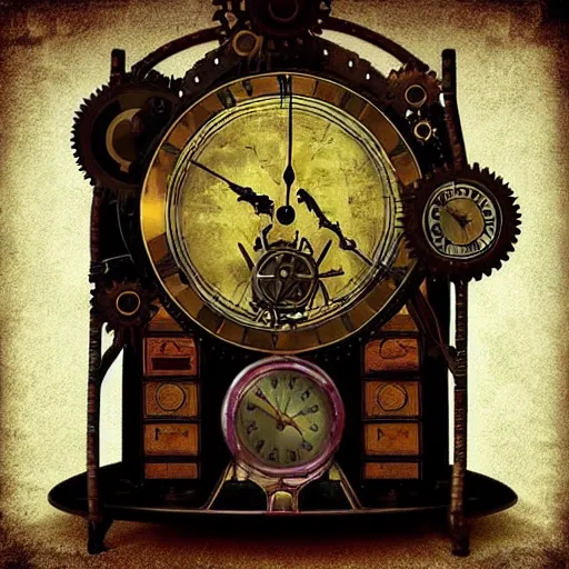Image similar to “ a steampunk time machine, digital art ”
